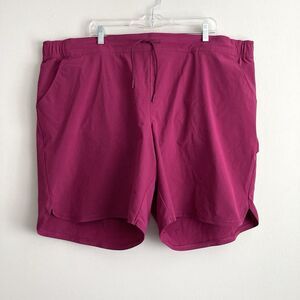LANDS END Womens Plus Size Pink Swim Shorts Size 24W Pull On Lined Active